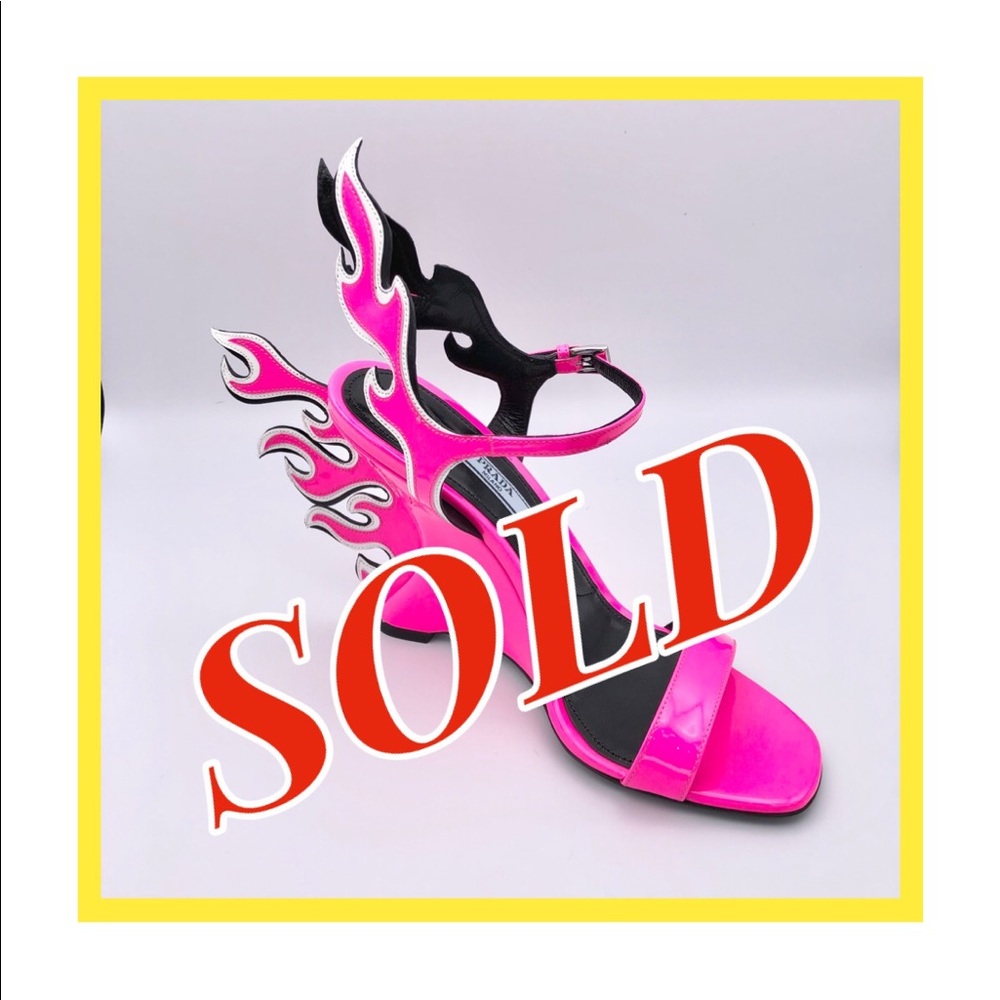 NWT Prada Flame Wedge Sandal, pink 37